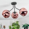 Ripoll ceiling light, globe light coppery, 3-light sources