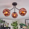 Ripoll ceiling light, globe light coppery, 3-light sources