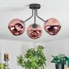 Ripoll ceiling light, globe light coppery, 3-light sources