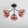Ripoll ceiling light, globe light clear, coppery, 3-light sources