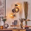 Koyoto globe light, wall light gold, black, 3-light sources
