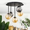 Chehalis ceiling light, globe light Amber, Smoke-coloured, 5-light sources