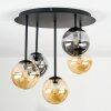 Chehalis ceiling light, globe light Amber, Smoke-coloured, 5-light sources