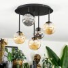 Chehalis ceiling light, globe light Amber, Smoke-coloured, 5-light sources