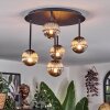 Chehalis ceiling light, globe light Smoke-coloured, 5-light sources