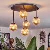 Chehalis ceiling light, globe light Amber, 5-light sources