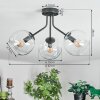 Koyoto ceiling light, globe light 42 cm clear, 3-light sources