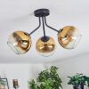 Koyoto ceiling light, globe light 42 cm gold, clear, 3-light sources