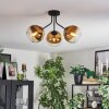 Koyoto ceiling light, globe light 42 cm gold, clear, 3-light sources