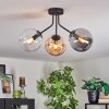 Gastor ceiling light, globe light 42 cm Amber, clear, Smoke-coloured, 3-light sources