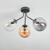 Gastor ceiling light, globe light 42 cm Amber, clear, Smoke-coloured, 3-light sources