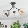 Gastor ceiling light, globe light 42 cm Amber, clear, Smoke-coloured, 3-light sources
