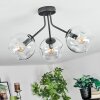 Ripoll ceiling light, globe light clear, 3-light sources