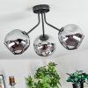 Ripoll ceiling light, globe light Smoke-coloured, 3-light sources