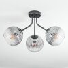 Koyoto ceiling light, globe light clear, Smoke-coloured, 3-light sources