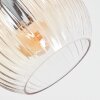 Koyoto ceiling light, globe light Amber, clear, 3-light sources