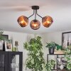 Koyoto ceiling light, globe light coppery, 3-light sources