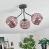 Koyoto ceiling light, globe light coppery, 3-light sources