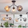Ripoll ceiling light, globe light Amber, clear, Smoke-coloured, 3-light sources