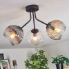 Ripoll ceiling light, globe light Amber, clear, Smoke-coloured, 3-light sources