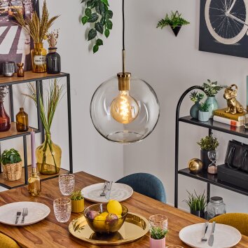 Koyoto hanging light, globe light, pendant light gold, black, 1-light source