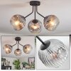 Ripoll ceiling light, globe light clear, Smoke-coloured, 3-light sources