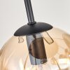 Gastor ceiling light, globe light Amber, Smoke-coloured, 9-light sources