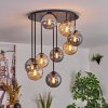 Gastor ceiling light, globe light Amber, Smoke-coloured, 9-light sources