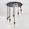 Gastor ceiling light, globe light clear, 9-light sources