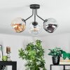 Ripoll ceiling light, globe light Amber, clear, Smoke-coloured, 3-light sources