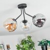 Ripoll ceiling light, globe light Amber, clear, Smoke-coloured, 3-light sources