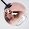 Koyoto ceiling light, globe light clear, coppery, 3-light sources