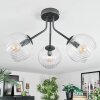 Koyoto ceiling light, globe light clear, 3-light sources