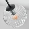 Koyoto ceiling light, globe light clear, 3-light sources