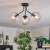 Koyoto ceiling light, globe light clear, 3-light sources
