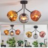 Ripoll ceiling light, globe light gold, coppery, Smoke-coloured, 3-light sources