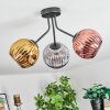 Ripoll ceiling light, globe light gold, coppery, Smoke-coloured, 3-light sources