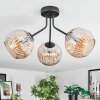Ripoll ceiling light, globe light Amber, 3-light sources