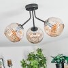 Ripoll ceiling light, globe light Amber, 3-light sources