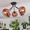Koyoto ceiling light, globe light 52 cm clear, coppery, 5-light sources