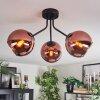 Ripoll ceiling light, globe light coppery, 3-light sources