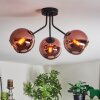 Ripoll ceiling light, globe light coppery, 3-light sources