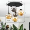 Chehalis ceiling light, globe light Amber, Smoke-coloured, 5-light sources