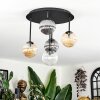 Chehalis ceiling light, globe light Amber, clear, Smoke-coloured, 5-light sources