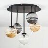 Chehalis ceiling light, globe light Amber, clear, Smoke-coloured, 5-light sources