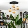 Chehalis ceiling light, globe light 45 cm Amber, 5-light sources