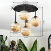 Chehalis ceiling light, globe light 45 cm Amber, 5-light sources