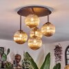 Chehalis ceiling light, globe light 45 cm Amber, 5-light sources