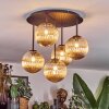Chehalis ceiling light, globe light 45 cm Amber, 5-light sources