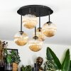 Chehalis ceiling light, globe light 45 cm Amber, 5-light sources